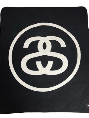 Stussy SS Link Fleece Throw Blanket Black White